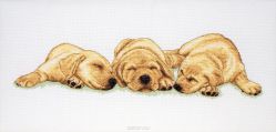 Набор для вышивания крестом Anchor "Sleeping Labradors", 18 х 47 см