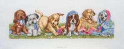 Набор для вышивания крестом Anchor "Puppies In A Row", 14 х 47 см