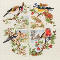 Набор для вышивания крестом Anchor "Birds And Seasons", 30 х 30 см