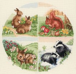 Набор для вышивания Anchor "British Wildlife" /Дикая природа Британии/ 30*30см (состав: канва Aida 16, цветная схема, нитки Anchor, игла, инструкция), счетный крест