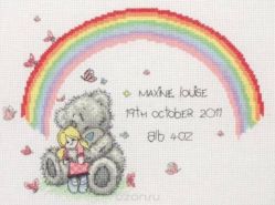 Набор для вышивания крестом Anchor "Rainbow Birth Sampler", 25 х 20 см