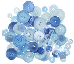 Пуговицы декоративные Buttons Galore & More "Color Blends", цвет: голубика, 85 г. 7708879