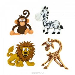 Пуговицы декоративные Dress It Up "Глупое сафари", 4 шт