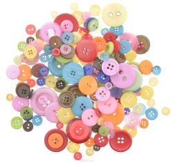 Пуговицы декоративные Buttons Galore & More "Яркое ассорти", цвет: желтый, розовый, красный, 155 г