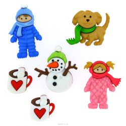 Пуговицы декоративные Dress It Up "Зимняя прогулка", 6 шт