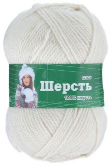 Пряжа для вязания Астра "Wool", цвет: белый, 200 м, 100 г, 3 шт