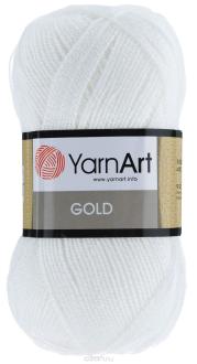Пряжа для вязания YarnArt "Gold", цвет: белый (9362), 400 м, 100 г, 5 шт