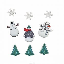 Пуговицы декоративные Dress It Up "Снежные друзья", 6 шт