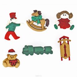 Пуговицы декоративные Dress It Up "Рождественские игрушки", 6 шт