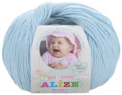 Пряжа для вязания Alize "Baby Wool", цвет: светло-голубой (350), 175 м, 50 г, 10 шт