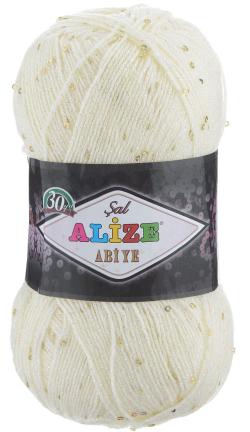 Пряжа для вязания Alize "Sal Abiye", цвет: кремовый (01), 410 м, 100 г, 5 шт