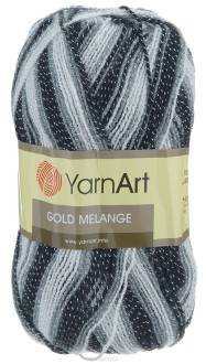 Пряжа для вязания YarnArt "Gold Melange", цвет: белый, серый, черный (9502), 400 м, 100 г, 5 шт