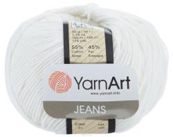Пряжа для вязания YarnArt "Jeans", цвет: белый (01), 160 м, 50 г, 10 шт
