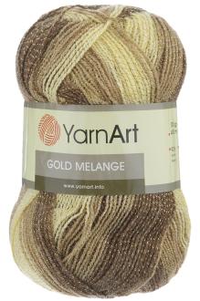 Пряжа для вязания YarnArt "Gold Melange", цвет: бежевый, коричневый (9501), 400 м, 100 г, 5 шт