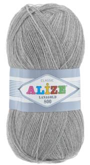 Пряжа для вязания Alize "Lanagold 800", цвет: серый меланж (21), 800 м, 100 г, 5 шт