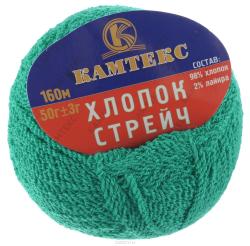 Пряжа для вязания Камтекс "Хлопок стрейч", цвет: зеленый, 160 м, 50 г, 10 шт