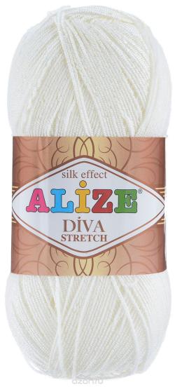 Пряжа для вязания Alize "Diva Stretch", цвет: кремовый (62), 400 м, 100 г, 5 шт