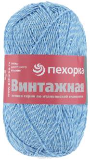 Пряжа для вязания Пехорка "Винтажная", цвет: голубой, белый (862), 240 м, 100 г, 5 шт