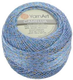 Пряжа для вязания YarnArt "Camellia", цвет: голубой, золотистый (3345), 190 м, 20 г, 10 шт