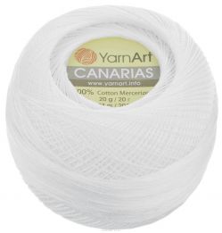 Пряжа для вязания YarnArt "Canarias", цвет: белый (0000), 203 м, 20 г, 10 шт