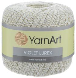 Пряжа для вязания YarnArt "Violet Lurex", цвет: белый, золото (2000), 270 м, 50 г, 6 шт