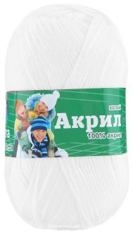 Пряжа Астра "Акрил", цвет: белый, 300 м, 100 г, 3 шт