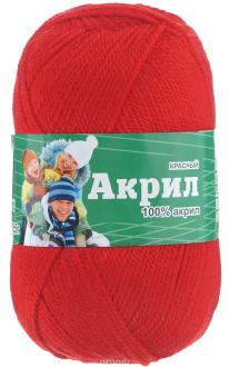 Пряжа Астра "Акрил", цвет: красный, 300 м, 100 г, 3 шт