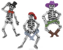 Пуговицы декоративные Dress It Up "Скелеты", 3 шт