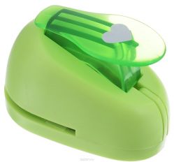 Дырокол фигурный Hobbyboom "Сердце", №23, цвет: зеленый, 1 х 0,8 см