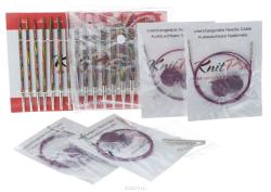 Набор съемных спиц для вязания KnitPro "Symfonie Deluxe Set", с заглушками и тросиками, 8 видов