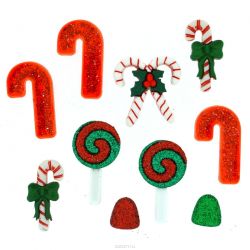 Пуговицы декоративные Dress It Up "Рождественские сладости", 10 шт