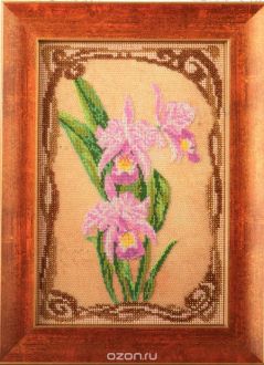 Набор для вышивания бисером Кроше "Грациозные орхидеи", 17 x 26 см