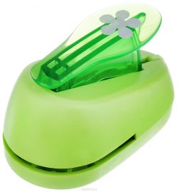 Дырокол фигурный Hobbyboom "Роза", цвет: зеленый, №199, 2,5 см