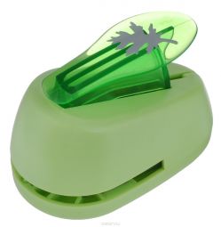 Дырокол фигурный Hobbyboom "Лист", №75, цвет: салатовый, 1 см