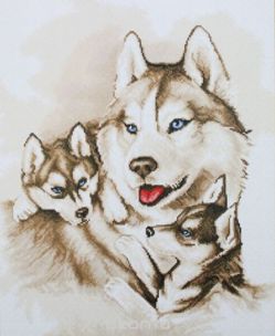 Набор для вышивания крестом Expressions needlework kits "Хаски", 31 х 39 см