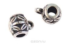 Бусины "Астра", цвет: старое серебро, 16 мм х 10 мм, 35 шт