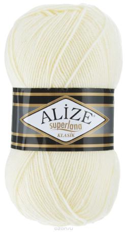Пряжа для вязания Alize "Superlana Klasik", цвет: кремовый (1), 280 м, 100 г, 5 шт