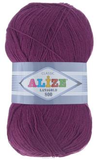 Пряжа для вязания Alize "Lanagold 800", цвет: баклажан (50), 800 м, 100 г, 5 шт