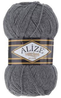 Пряжа для вязания Alize "Superlana Klasik", цвет: средне-серый (182), 280 м, 100 г, 5 шт
