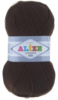 Пряжа для вязания Alize "Lanagold 800", цвет: темно-коричневый (26), 800 м, 100 г, 5 шт