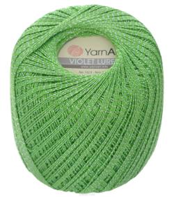 Пряжа для вязания YarnArt "Violet Lurex", цвет: зеленый, серебристый (16332), 270 м, 50 г, 6 шт