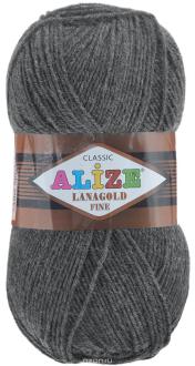 Пряжа для вязания Alize "Lanagold Fine", цвет: темно-серый меланж (182), 390 м, 100 г, 5 шт