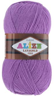 Пряжа для вязания Alize "Lanagold Fine", цвет: орхидея (260), 390 м, 100 г, 5 шт