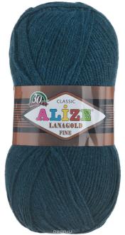 Пряжа для вязания Alize "Lanagold Fine", цвет: темно-зеленый (586), 390 м, 100 г, 5 шт