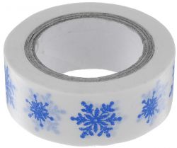 Скотч декоративный ScrapBerry's "Русская зима. Снежинки", 1,5 х 800 см