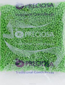 Бисер Preciosa "Ассорти", непрозрачный, цвет: ярко-зеленый (01), 50 г. 163142