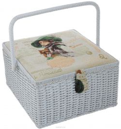Шкатулка для рукоделия RTO "Дама с собачкой", с вкладышем, 32 х 32 х 20 см