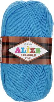 Пряжа для вязания Alize "Lanagold Fine", цвет: голубой (245), 390 м, 100 г, 5 шт