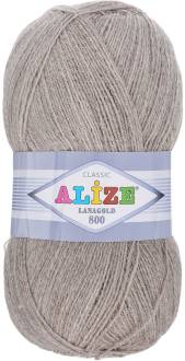 Пряжа для вязания Alize "Lanagold 800", цвет: темно-серый (207), 800 м, 100 г, 5 шт