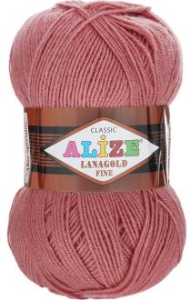 Пряжа для вязания Alize "Lanagold Fine", цвет: темно-розовый (647), 390 м, 100 г, 5 шт